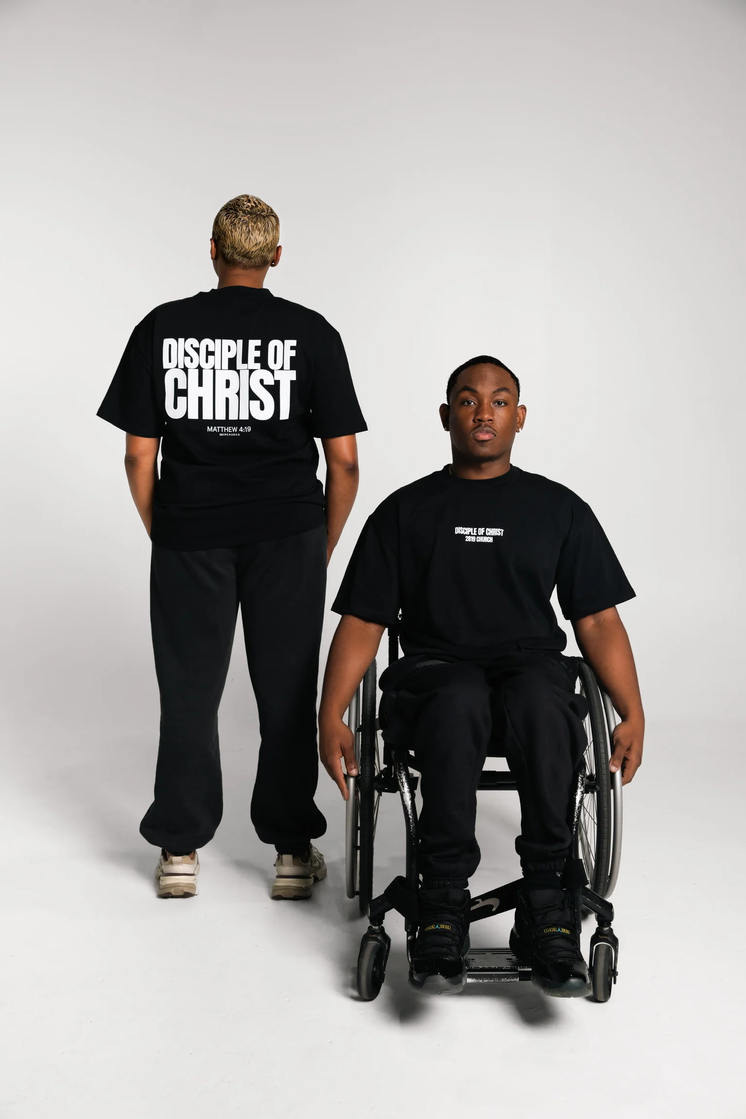 Disciple of Christ Black Tee - Black/White - Image 3