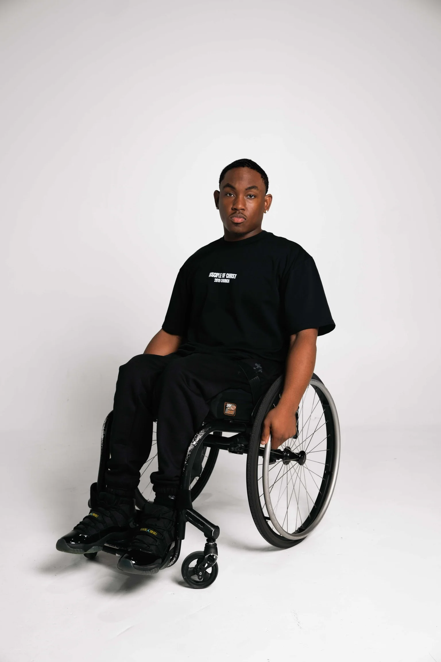 Disciple of Christ Black Tee - Black/White - Image 4